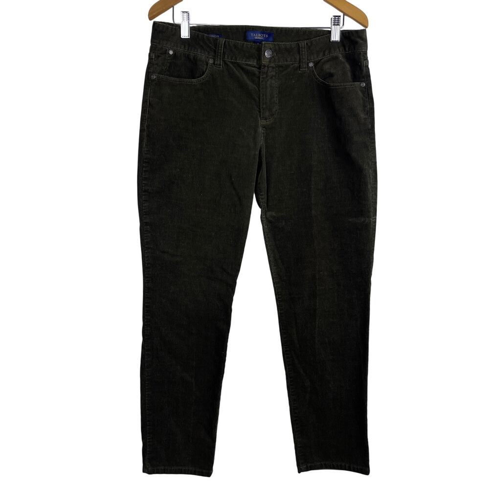 Talbots Corduroy‎ Jeans 12 Brown Signature Fit Tapered Leg Stretch (D524)
